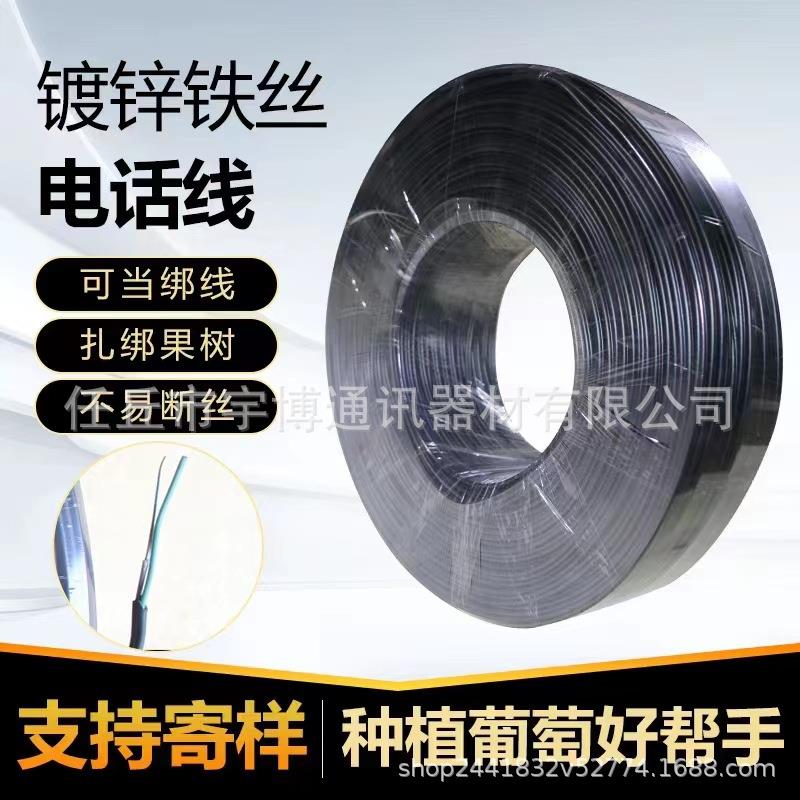 绑线皮线铁芯线园林扎线塑包铁丝2芯电话线室外2*1.0绑扎线抗拉强