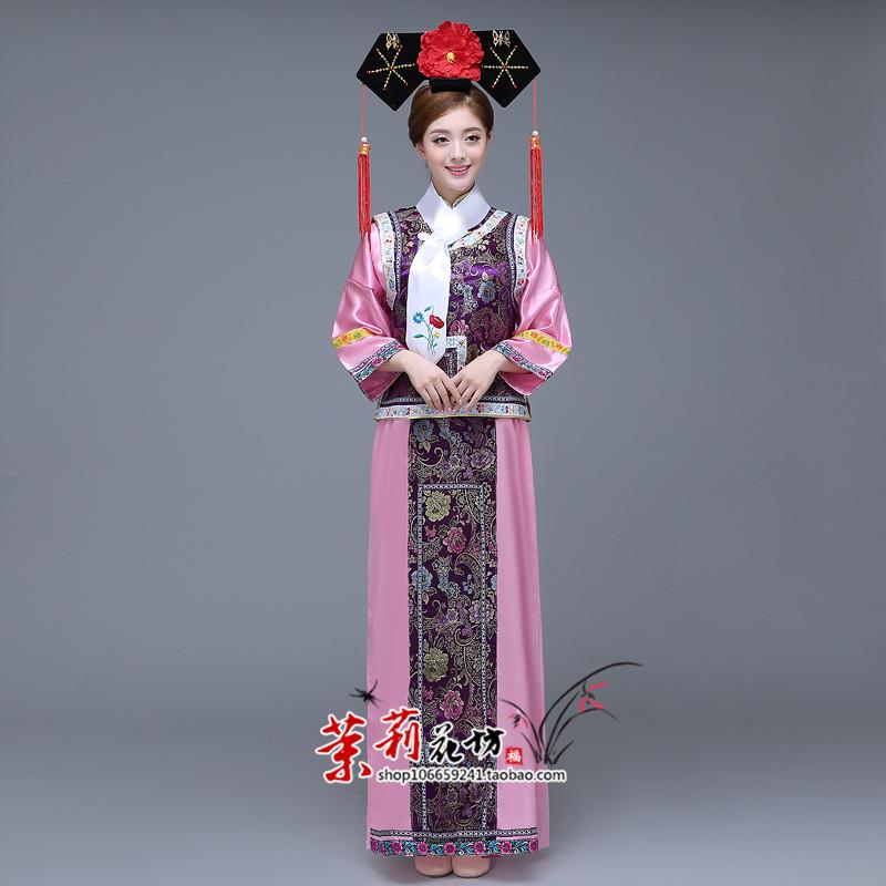 高档格服装女主清朝旗服宫满族公古装舞廷台演格出服甄嬛传成人套