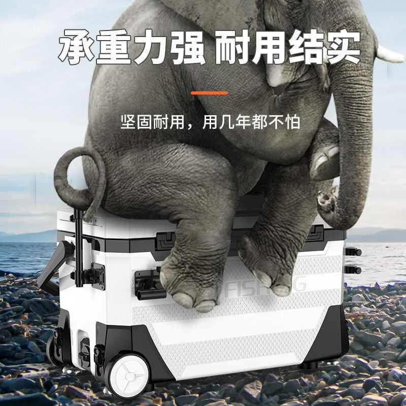 新款40升便携式钓箱多功能稳固可坐钓鱼坐箱台钓大容量渔安