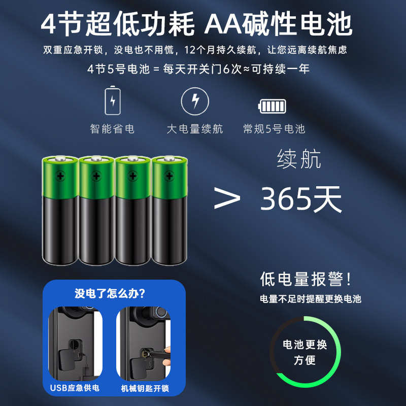 【防盗门】T09指纹密码卡片自带门铃智能门锁入户门电子锁公寓