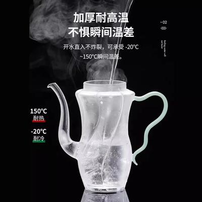 仿宋玻璃壶宋壶泡绿茶专用茶具一人小茶壶执壶家用泡茶器茶杯套装