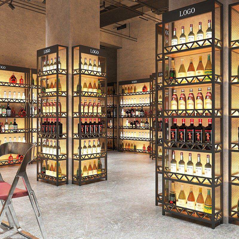 酒吧吧台悬挂酒架墙上创意壁挂置物架新款工业风落地酒柜红酒杯架