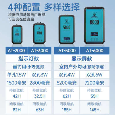 鱼缸氧气泵超静音钓鱼专用增氧泵交直流养鱼家用充电打氧器增氧机