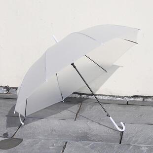 雨伞透明透明雨伞长柄手动男女高颜值8骨韩系ins风透明伞学生网红