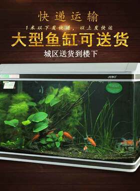 佳宝中型金鱼缸80cm超白1米1.2米客厅生态玻璃长方形免换水族箱60