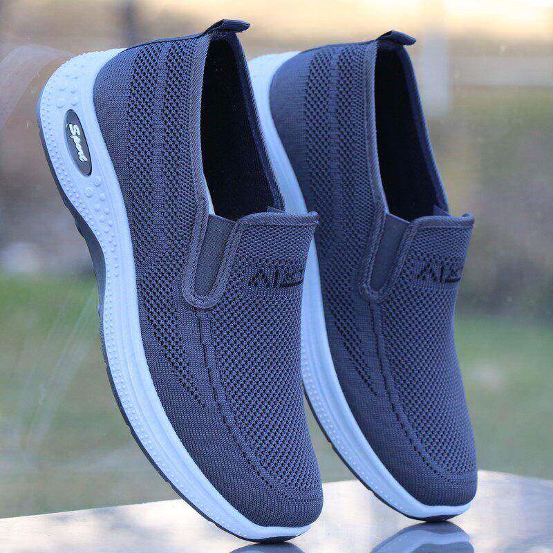 高档男鞋旅游鞋透气运动鞋软底老北京布鞋防臭轻便一脚蹬健步男鞋