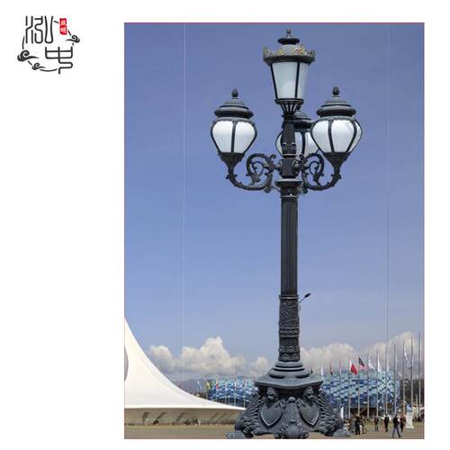 欧式复古LED户外防水精铸铝景观路灯3.5米3m别墅小区花园庭院灯