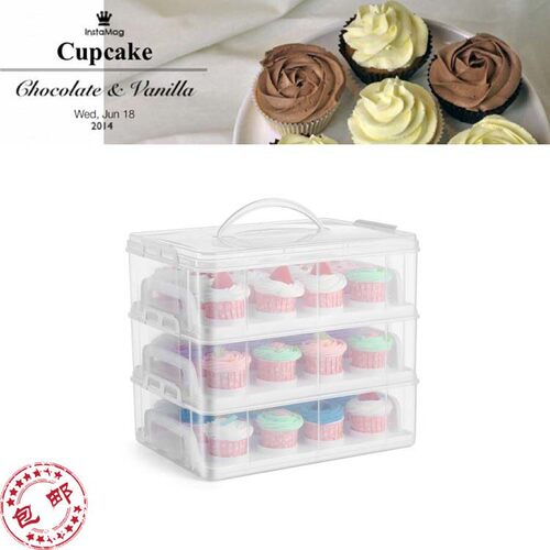 出口原单cupcake麦芬Muffins纸杯饼盒36杯子蛋糕盒三层烘培蛋糕盒