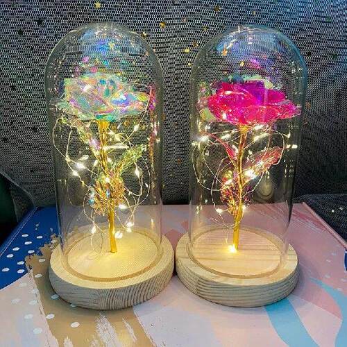 Valentines Day Gift for Girlfriend Eternal Rose LED Light