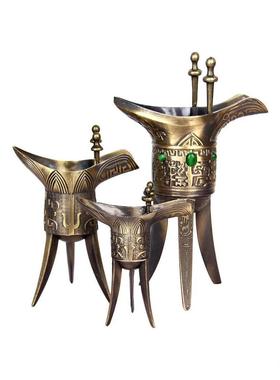 -古代三国帝王杯爵辛父古代杯酒杯三角秦朝爵道具婚礼.包酒杯酒-