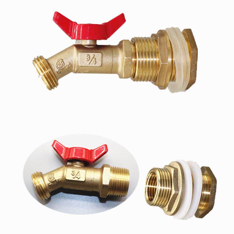塑料桶黄铜开关接头NPS龙头外丝底座1/2寸/4寸塑料雨水桶接头