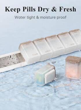 亚马逊新款WeeklyPillOrganizer1TimeaDay磁吸药丸盒子