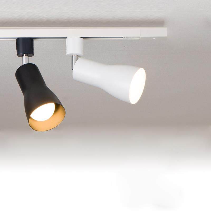 出口日本铁罩LED导轨灯简约日式北欧背景灯遥控调光调色轨道射灯