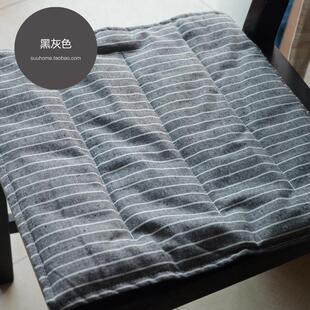 简约条纹棉麻布艺软装 餐椅垫坐垫座垫子定制 饰办公室汽车透气薄款