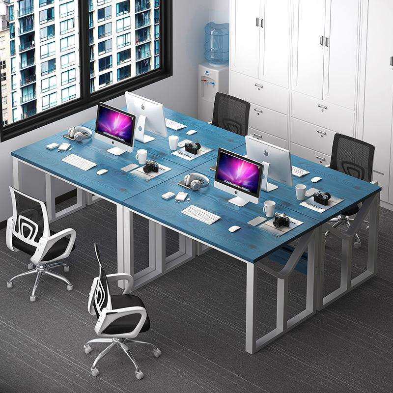 多人位办公桌简约现代职员写字桌屏风工作台钢架办公桌台式电脑桌