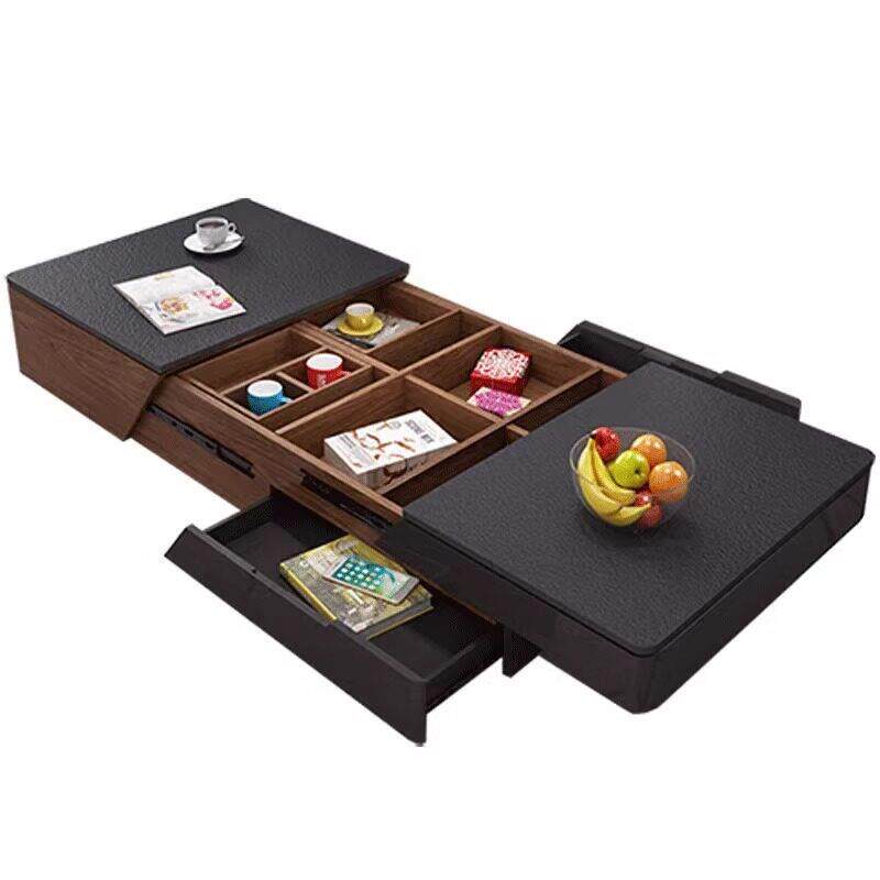 北欧火烧石茶几电视柜组合简约现代多功能小户型客厅伸缩家具套装