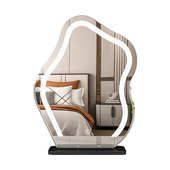 网红云朵镜化妆镜台式 led带灯补光金属梳妆镜家用卧室异型美妆镜