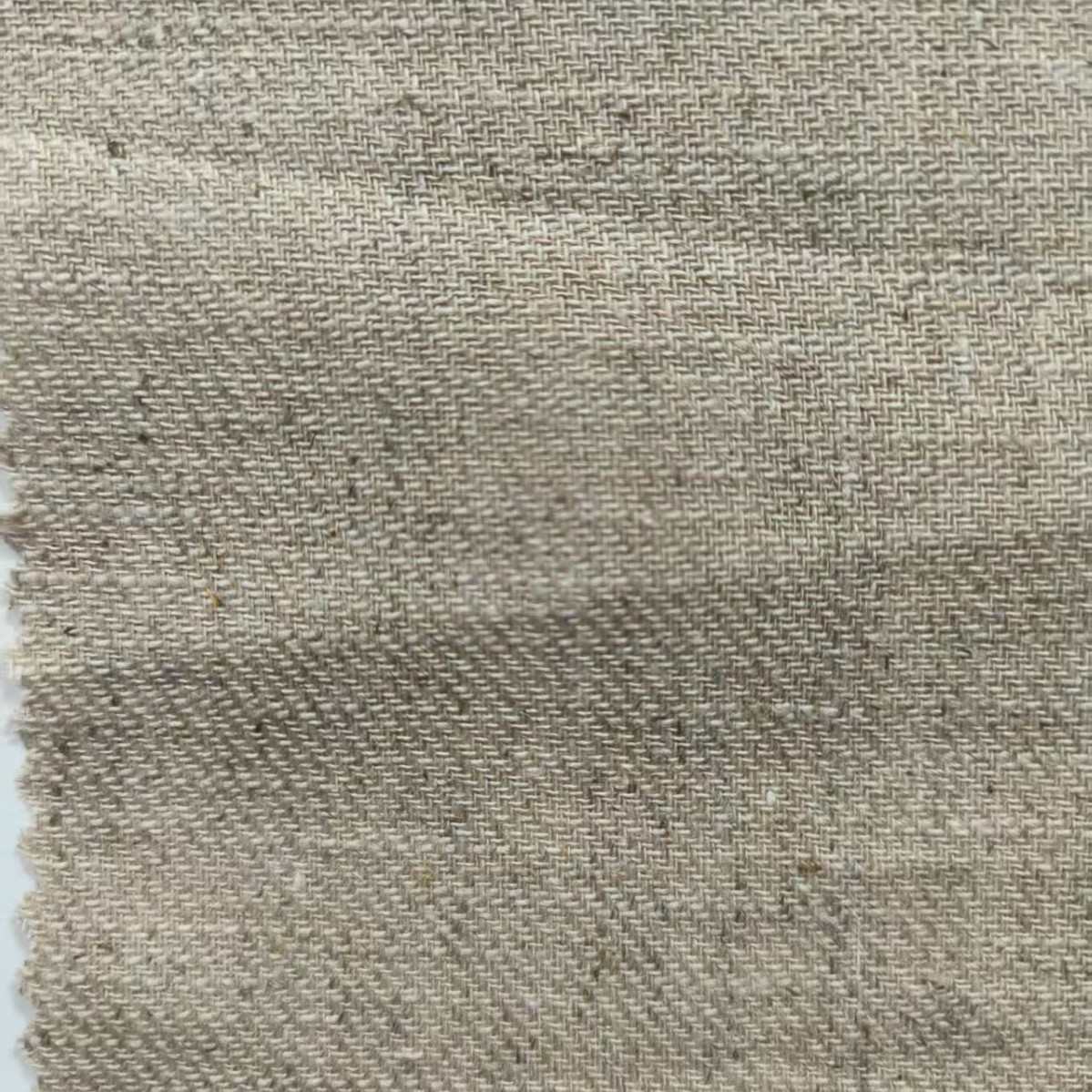 斜纹洗水亚麻棉面料 195克棉麻面料现货 肌理素色文艺亚麻布料