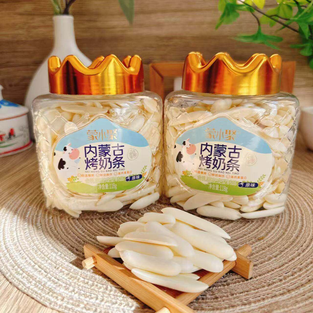 新疆包邮蒙小聚内蒙含钙烤鲜奶烤酸奶罐装118g牛奶味高钙鲜奶脆乳