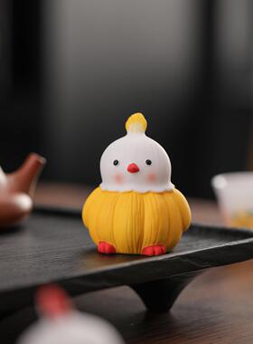 创意陶瓷蒜鸟桌面摆件可爱卡通趣味摆件办公室玄关茶桌家居装饰品