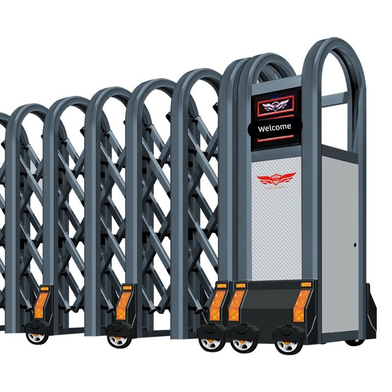 电动伸缩门学校幼儿园大门工厂工地遥控无轨折叠自动收缩伸缩大门