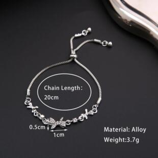 Bow bracelet women蝴蝶结抽拉手錬女小众超闪抽拉手环bracelets