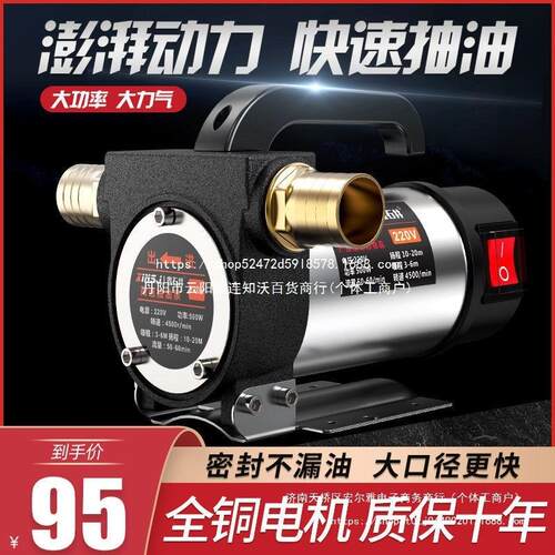电动抽油泵12v24v通用220v柴油泵小型抽油机自吸泵加油加油机