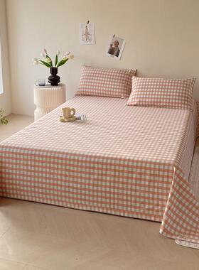 厂家NNI直销代老棉粗布全纯床单纯色加厚斜纹棉被单外出枕套宿舍