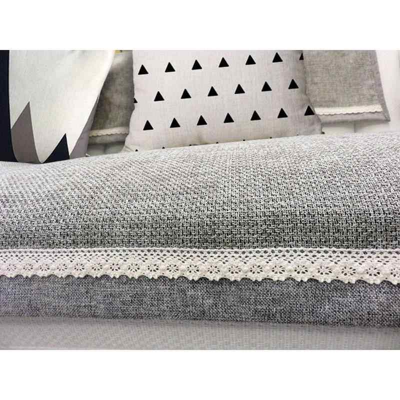 高档高档发坐垫巾四加厚棉亚麻防滑贵妃定制灰色沙沙发巾季垫盖布