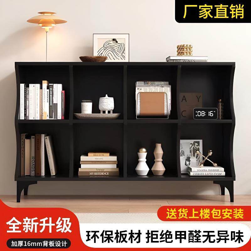 简约现代黑色格子柜网红柜子高颜值储物餐边柜书柜落地创意格子柜