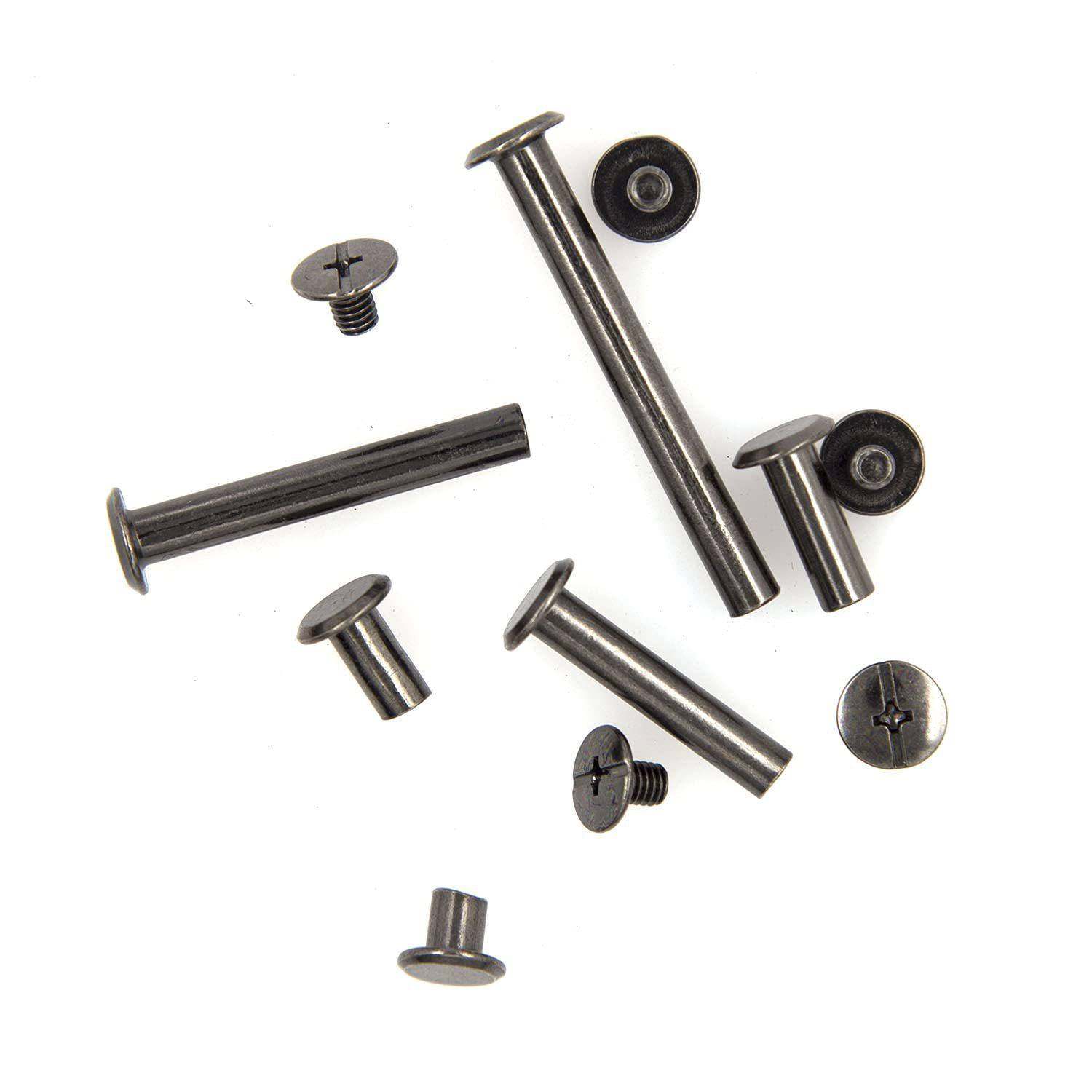 110套盒装枪黑色子母螺丝对锁十一字圆头对锁螺丝账本钉相册账钉,纺织面料/辅料/配套,服装纽扣,淘宝优惠券,粉丝福利购,淘宝优惠卷