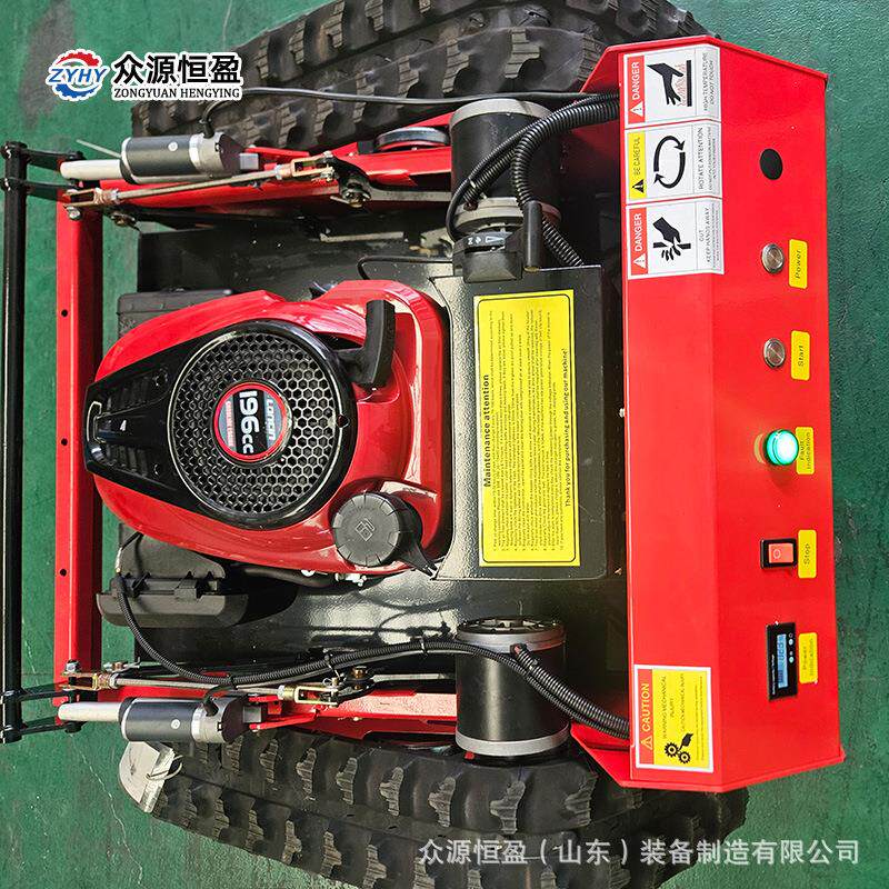 小型家用履带式自走草坪 智能园林果茶园除碎草车 众源遥控割草机