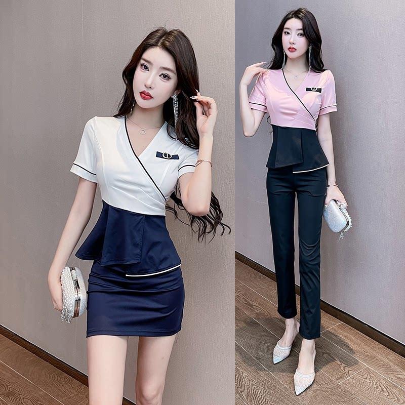 沐足技师工衣套装女足浴足疗工作服遮肚气质美容spa按摩服装长裤