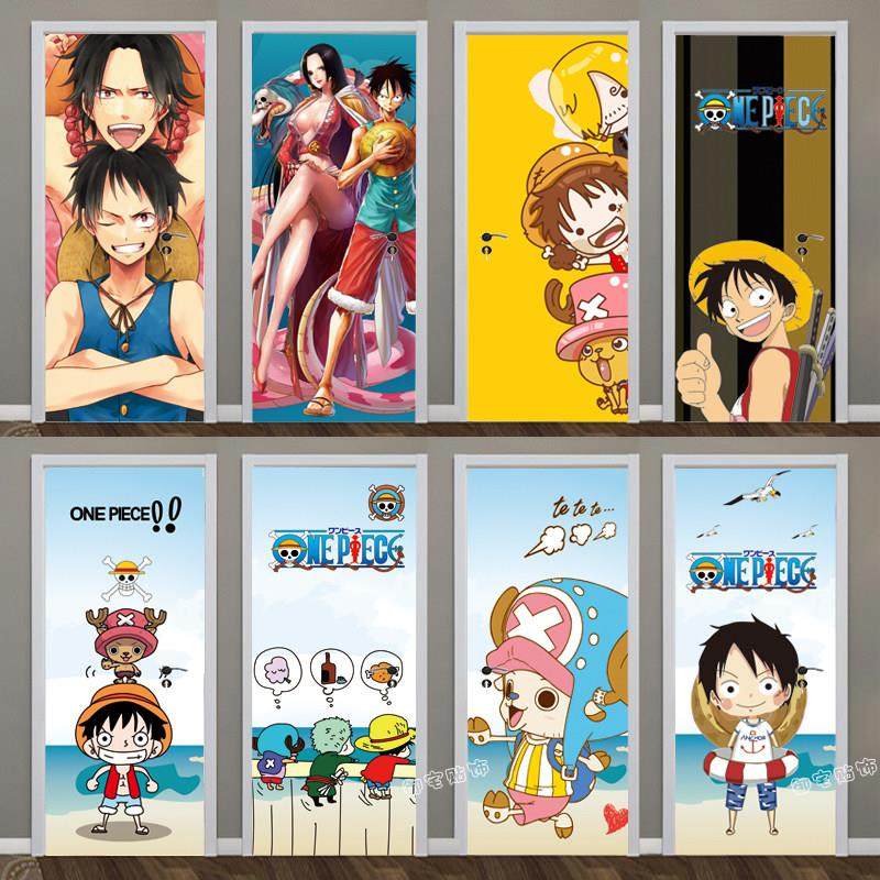 海贼王动漫整张加厚木门贴纸 自粘房间玻璃衣柜贴画翻新防水不透,个性定制/设计服务/DIY,写真/海报印制,淘宝优惠券,粉丝福利购,淘宝优惠卷