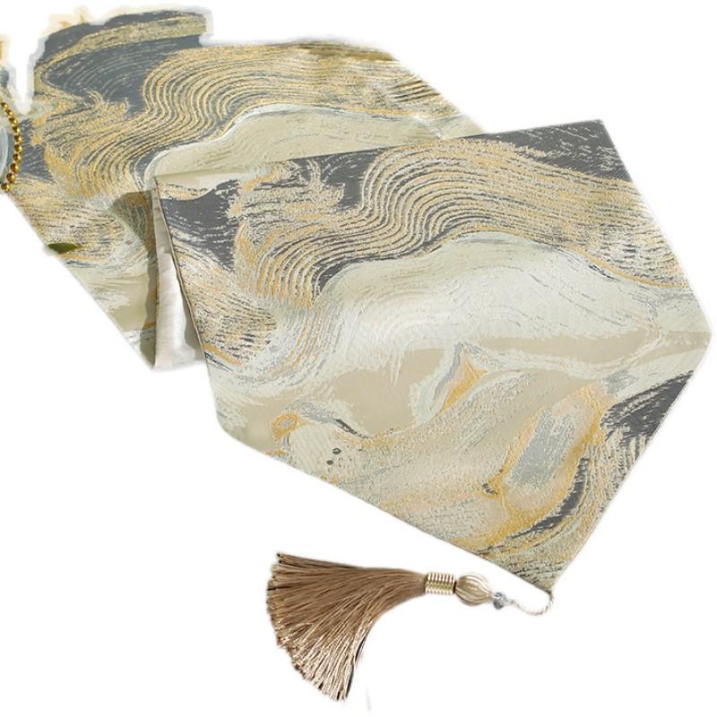 厂家直销水墨餐桌桌旗茶席新中式轻奢高档美式北欧茶几餐边柜桌布