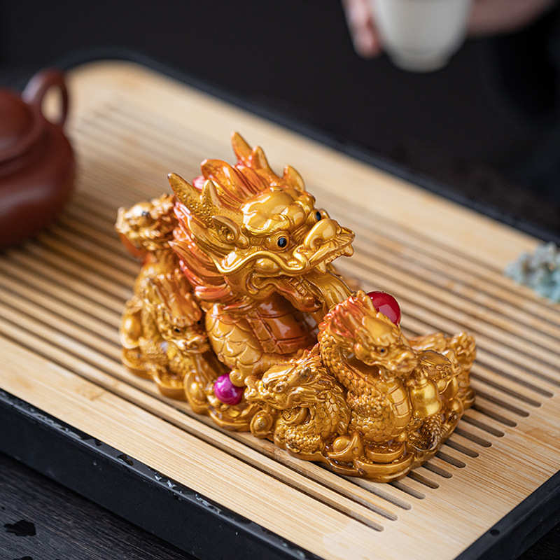 厂家直销【九龙戏珠】变色茶宠摆件招财生肖龙精品可养茶玩创意茶