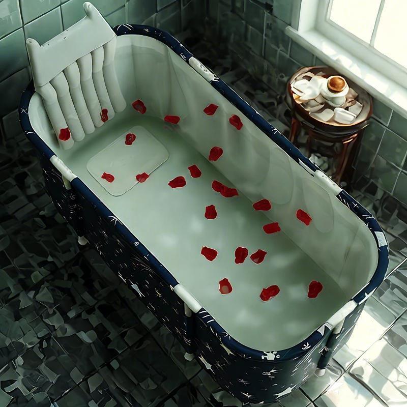 大泡澡桶儿童大人折叠加热沐浴洗澡桶家用坐浴盆六层加厚保温持久