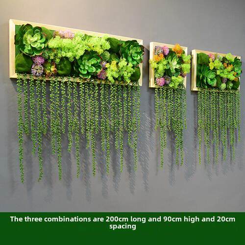 模拟植物墙挂绿色植物墙装饰斯堪的纳维亚风格墙装饰花餐厅挂画立