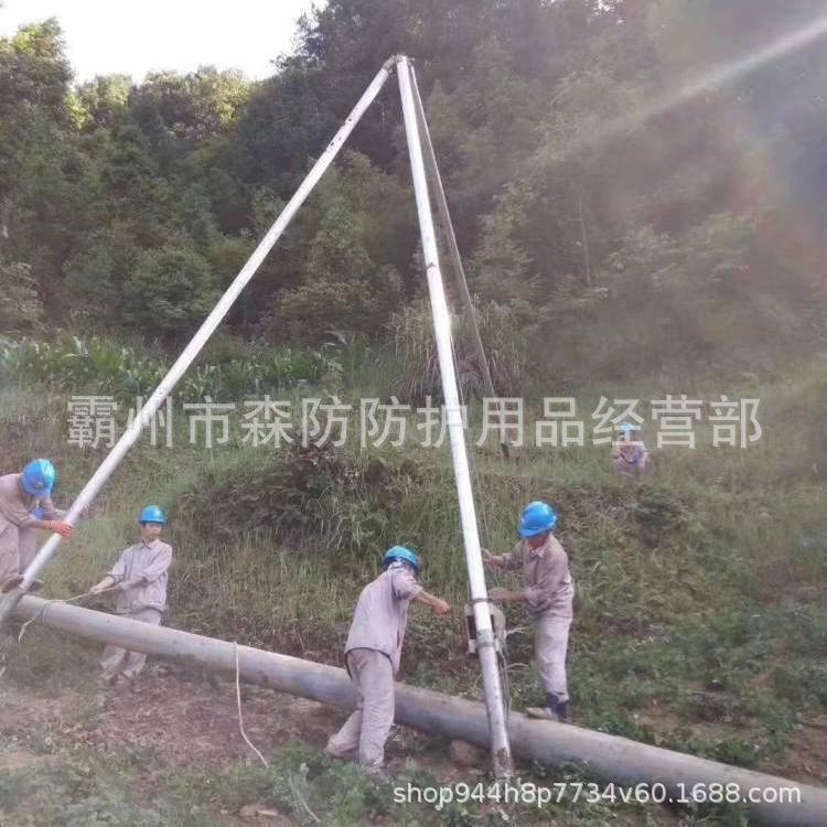 手摇绞磨立杆机带人力绞磨铝合金管式人字抱杆LBGR100J-6电力抱杆