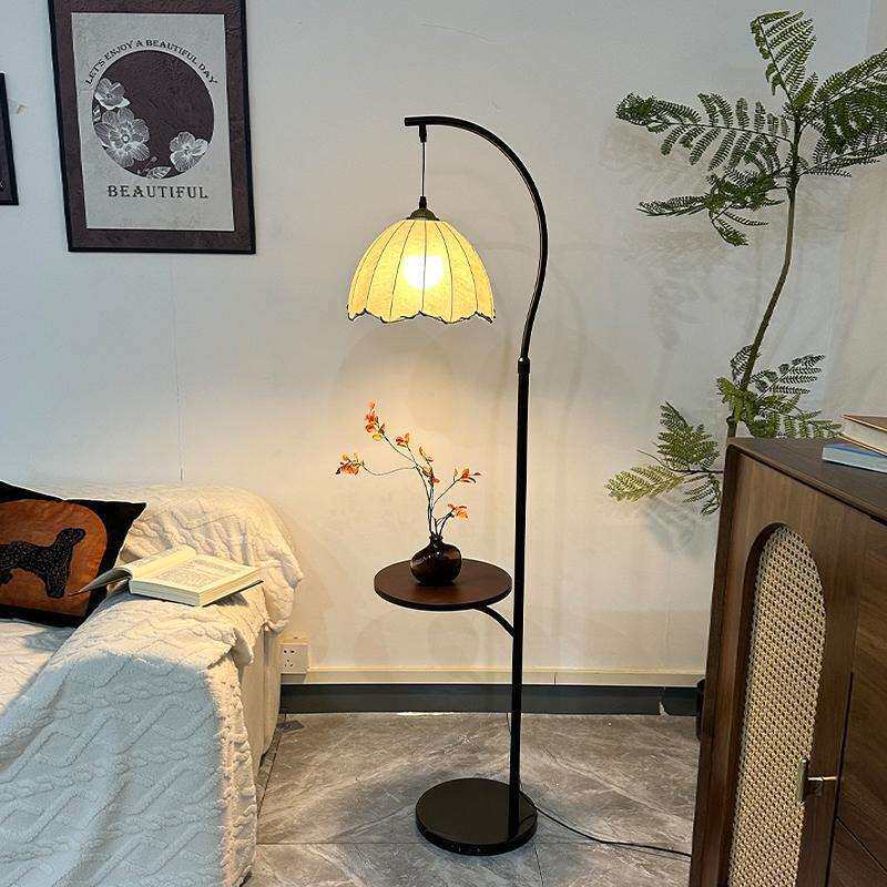 中古风复古法式落地灯艺术客厅沙发置物装饰卧室床头柜氛围感台灯