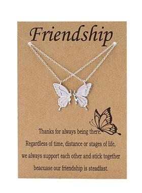 Best Friend Butterfly Necklace for Women Friendship Necklace