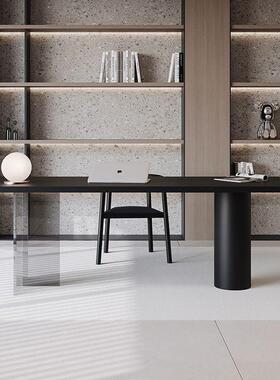 意式极简书桌沙发后长桌设计师现代客厅实木意式办公书桌长工作桌