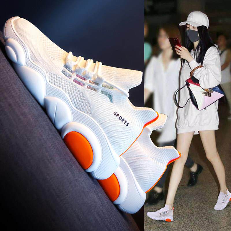 厚底网眼白色女鞋2025夏季新多功能休闲女鞋透气平台运动爸爸鞋