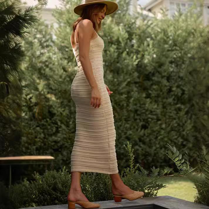 women long dress summer beach vacation spaghetti straps
