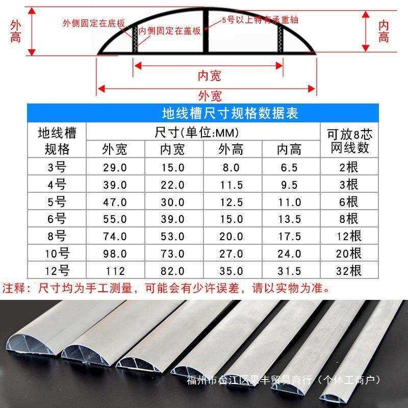加厚铝合金不锈钢地线槽明装地板防踩压走线电线遮挡隐形自粘