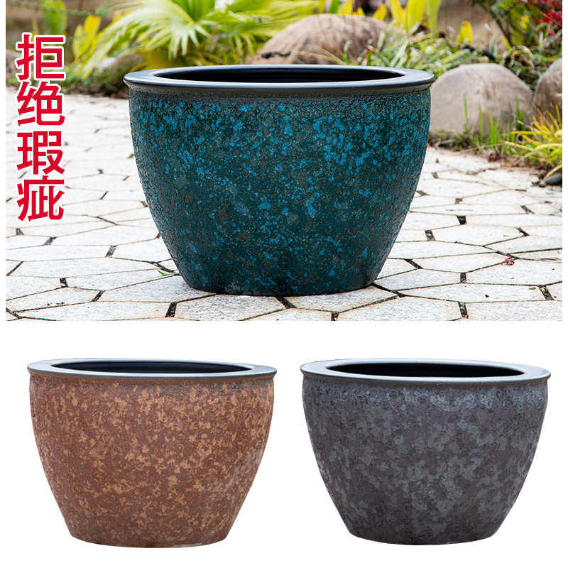 景德镇陶瓷鱼缸养鱼盆书画缸荷花缸睡莲碗莲缸仿古庭院大号泡泡釉,宠物/宠物食品及用品,桌面缸,淘宝优惠券,粉丝福利购,淘宝优惠卷