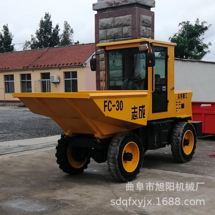建筑柴工地全封572闭蹦蹦52马力油运输自卸车车工驱程四轮四翻斗