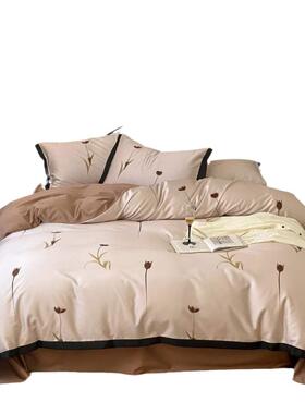 春夏轻奢高丝级感10瑰0支天棉睡四件套玫印花LF天丝ali-990被套床