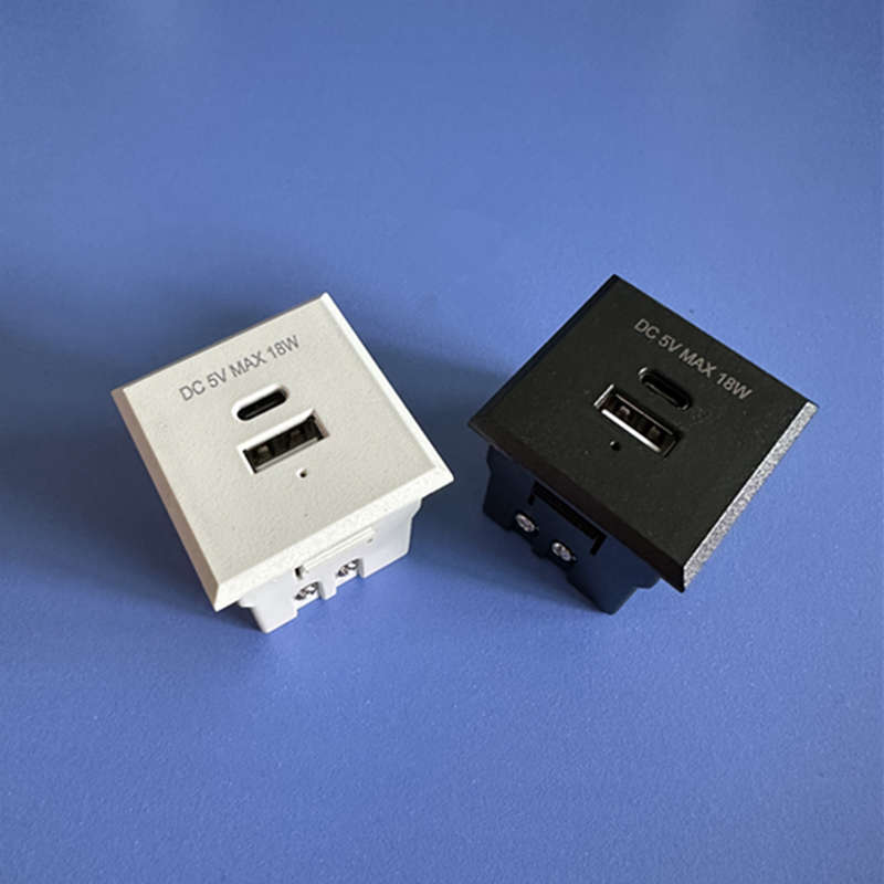 嵌入式快充18W家具充电器USB+Type-C茶几桌面床头沙发隐藏USB插座