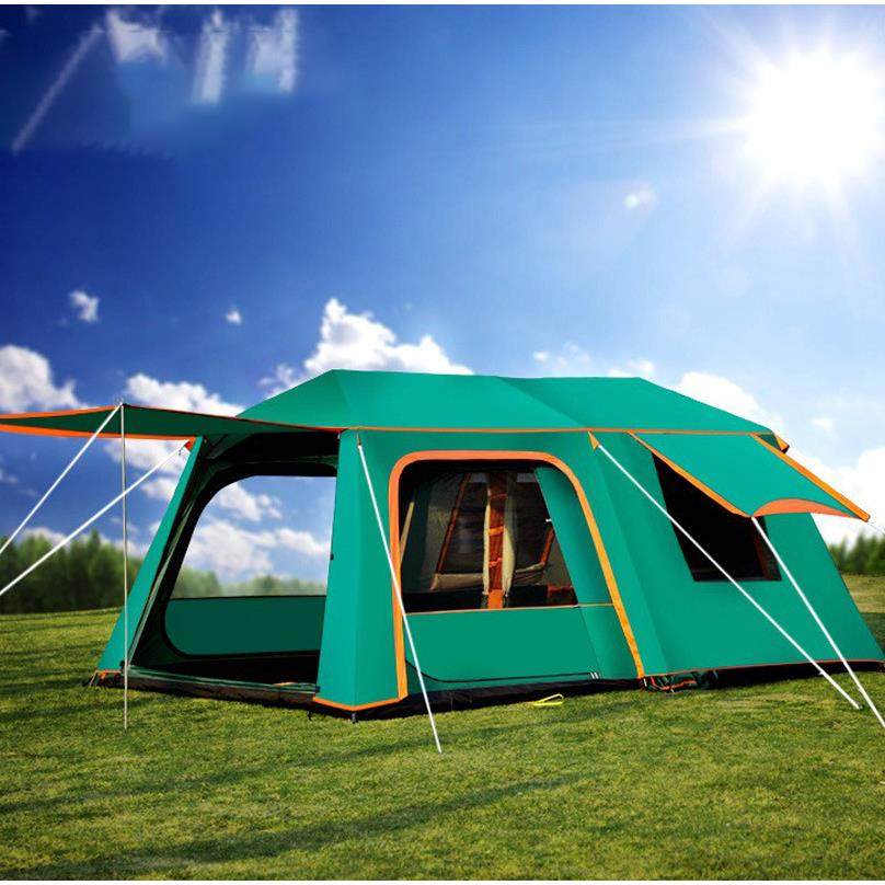 两室一厅全自动大帐篷户外露营二室一厅移动别墅铝杆帐篷